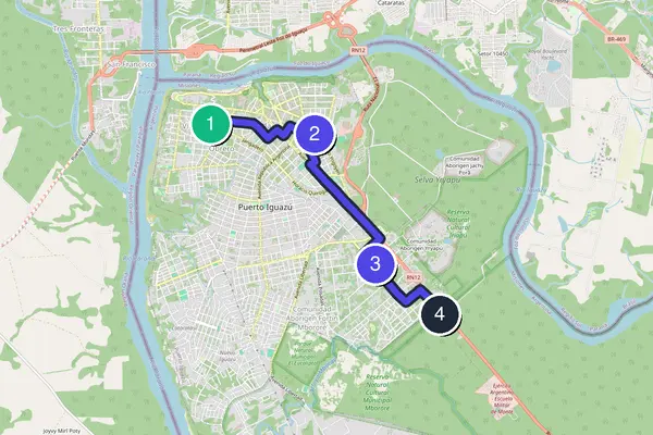 Puerto Iguazú Walking Tour Map