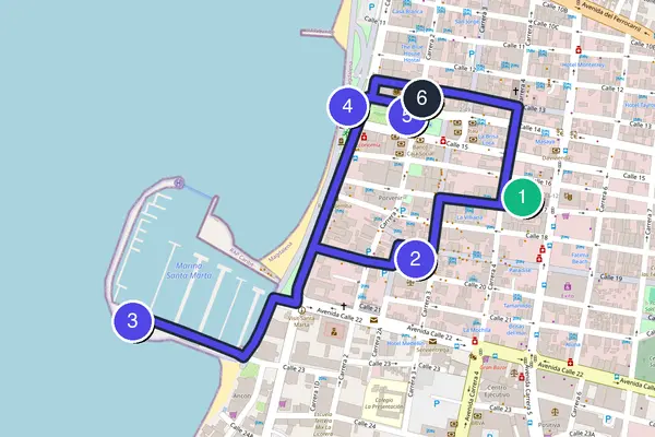 Santa Marta Walking Tour Map
