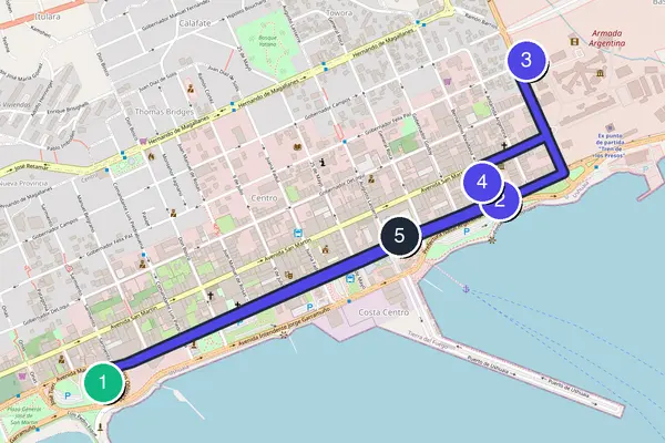 Ushuaia Walking Tour Map