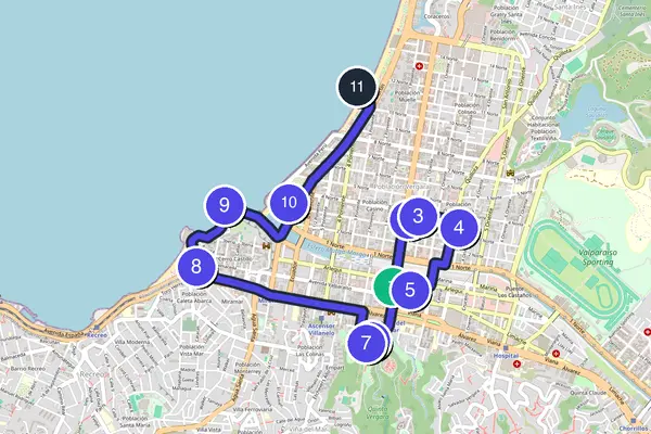 Viña del Mar Walking Tour Map